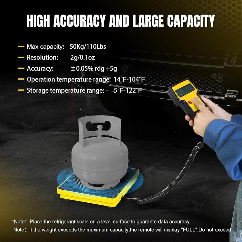 Yellow Jacket Refrigerant Scale 110 LBS HVAC Freon Scale High Precision Electronic Refrigerant Charging Weight Scale with Portable Case for Recovery Tanks - Image 3